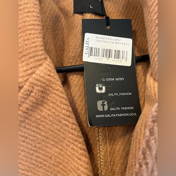 GALITA Oversized Tan Two Button Blazer Size Large New With Tags - Picture 5 of 5